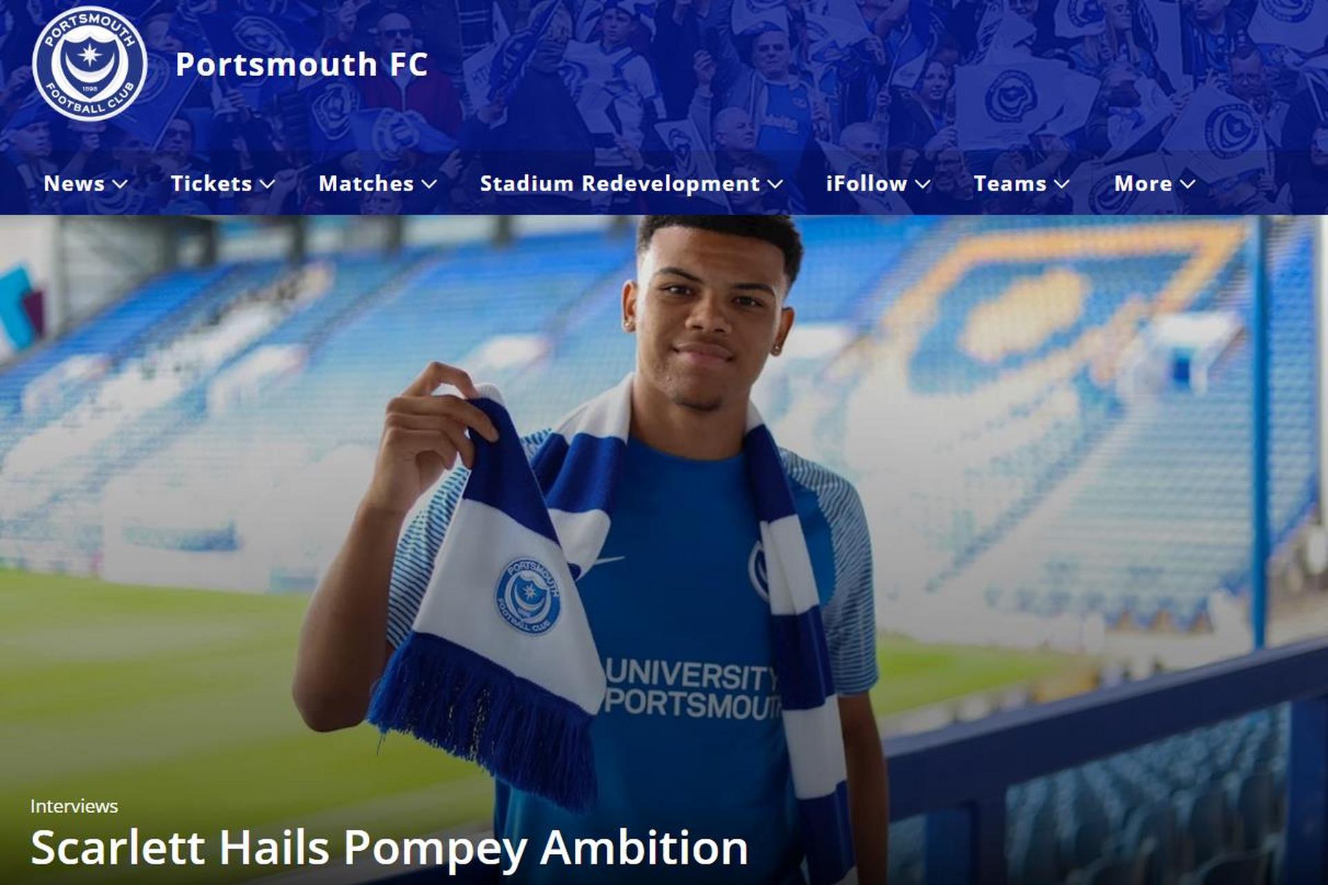 朴茨茅斯前锋突破进球，助球队获胜